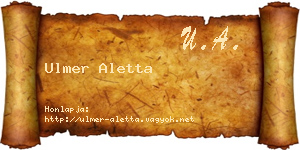 Ulmer Aletta névjegykártya