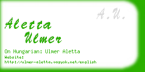 aletta ulmer business card